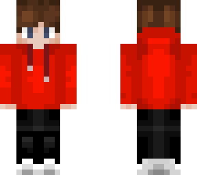 red hooded hoodie with different pants