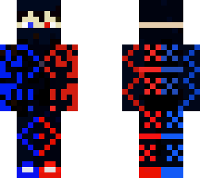 skin roja con azul