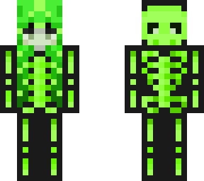 green skeleton girl