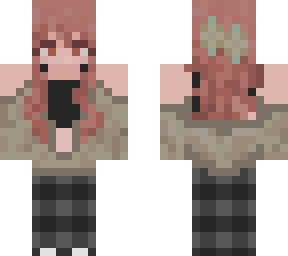 pink haired flower girl + pajama pants