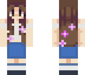 girl with flowers in her hair.