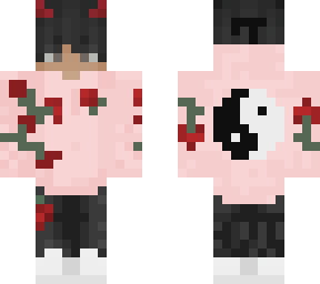 pink hoodie rose with yin yang