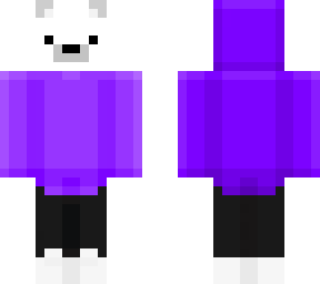 polar bear with purple hoodie