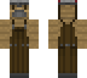 crafter wearing overalls