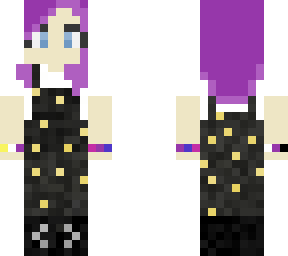 elmores purple hair overalls