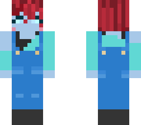 bluish elf in dungarees