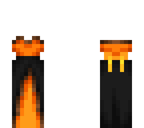 ob - black & orange medieval dress