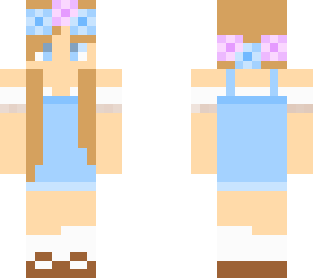 brown hair summer girl overalls with flower crown