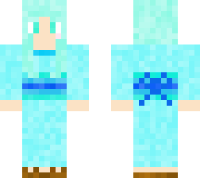 cute cyan kimono girl edit