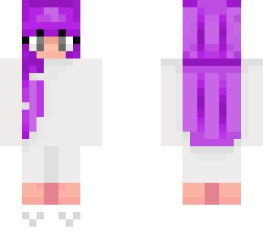 light purple hair, lovely grey eyes, and a beautiful white dress!