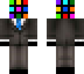 rubik's cube in a suit