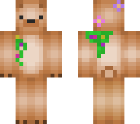light brown bear with flowers