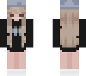 blonde girl black-blue fit
