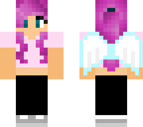 pink hair baby tee blakc pants