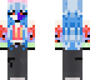 skin blue pink hair girl