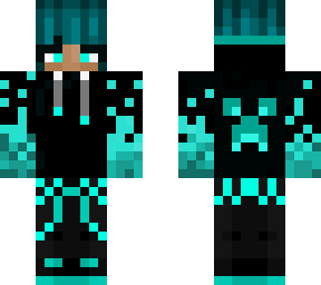 creeper cyan blue fire