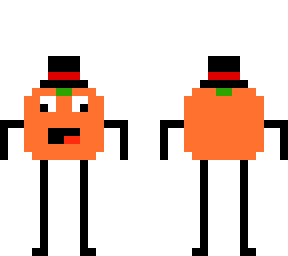 orange in a top hat