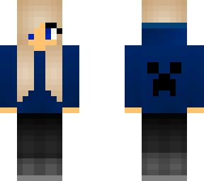 blond blue creeper hoodie girl