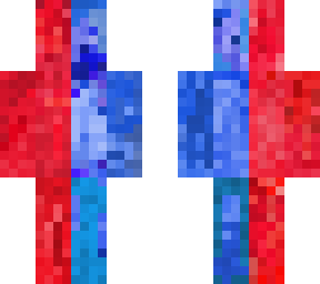blue and red split