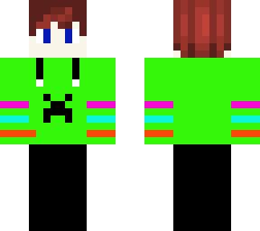 minecraft boy skin with green t shirt