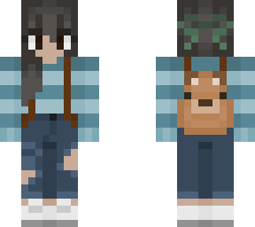 blue sweater + teddy bag