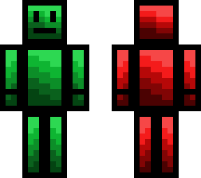cool blue, green, and red skin