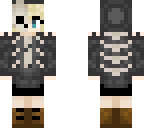 girl whit a skeleton hoodie