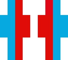 red and blue