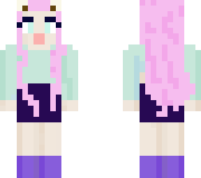cute pink haired girl