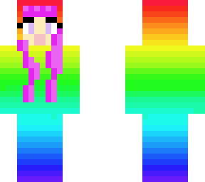 cute rainbow girl with electric hair