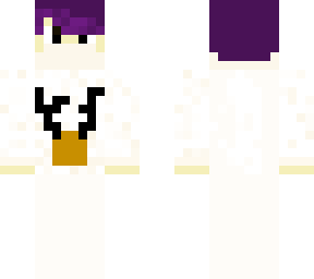 purple haired boy with deer sweater and face mask