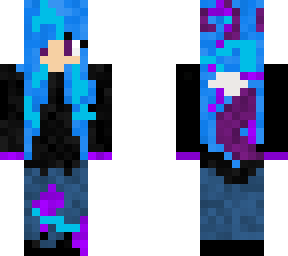 blue haired wolf person