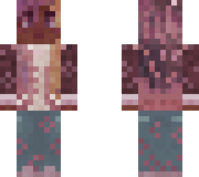 purple pink girl with flowers. dark skinned. sakurai