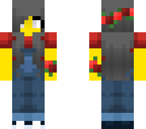female - overalls - rose tattoo