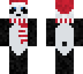 panda with christmas hat and skarf