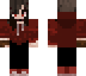 dark red hoodie girl