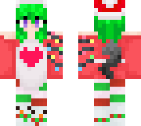 heart holiday wolf girl w/ lights