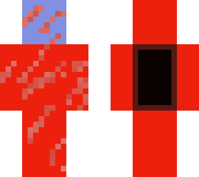 red imposter all covered in blood.
