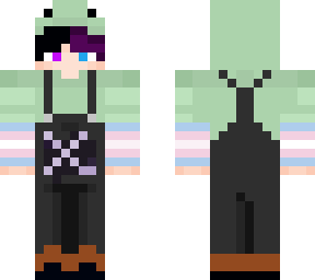 trans pirde frog w/ overalls