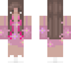 flower girl with pink underneath hair:)