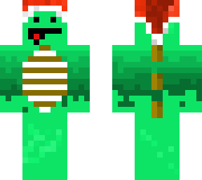 christmas dino with santa hat on outer layer