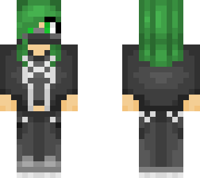 green hair girl with mask