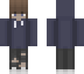 brown hair boy with a blue hoodie