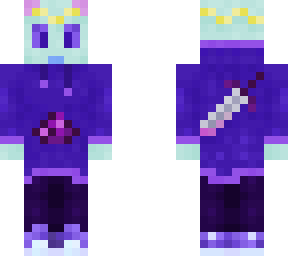 cyan alien with purple hoodie