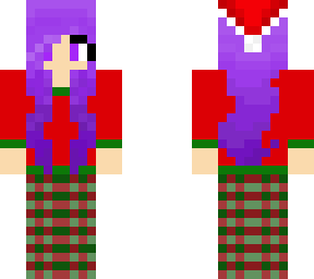 purple hair girl christmas pajamas