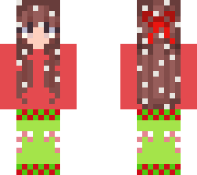 christmas girl with snowy hair/shoulders