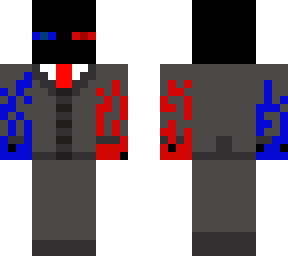 lava and water enderman in a suit