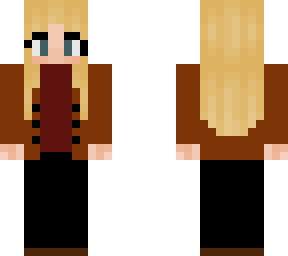 carol newmen santa 2 with red shirt and brown coat