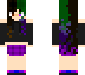 green and purple with hoodie and skirt