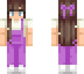 purple overalls